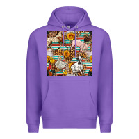 Purple Western Leopard Farm Animals Seamless Pattern Premium Hoodie - FaDigitalArtStudio