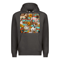Smoke Western Leopard Farm Animals Seamless Pattern Premium Hoodie - FaDigitalArtStudio