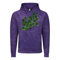 Cloud Purple Botanical Schefflera Illustrations Vintage Hoodie - LillyAllenDesigns