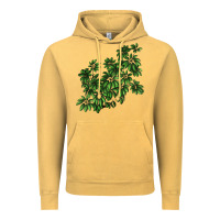 Vintage Mustard Botanical Schefflera Illustrations Vintage Hoodie - LillyAllenDesigns