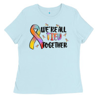 Baby Blue we are all tied together Ladies Tee - MaliasSmallBusiness