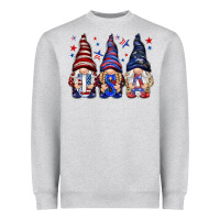 Heather Grey USA gnomies 4th of july Heavyweight Sweatshirt - HowdyJamesFarm