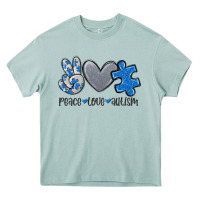 Arona peace love autism Heavy Core Tee - MaliasSmallBusiness