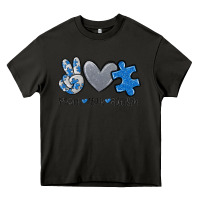 Asphalt peace love autism Heavy Core Tee - MaliasSmallBusiness