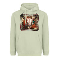 Western Bull Skull Heavyweight Hoodie | Teevron