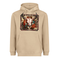 Mushroom Western Bull Skull Heavyweight Hoodie - FaDigitalArtStudio