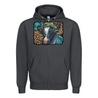 Smoke Floral Cow Leopard Gemstone Zipper Hoodie - CowCowDesign