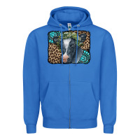 True Royal Floral Cow Leopard Gemstone Zipper Hoodie - CowCowDesign