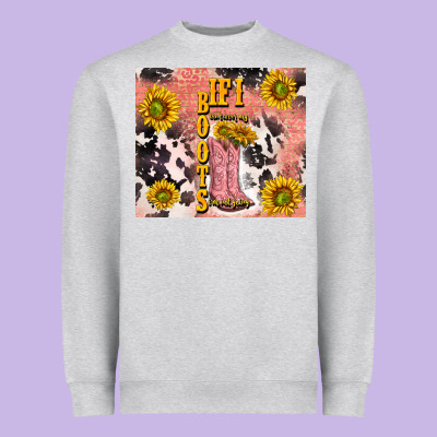 Cowgirl Boots Sunflower Heavyweight Sweatshirt Designed By Tumblerdesignbyshophia