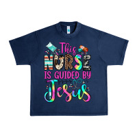 Navy this nurse is guided by jesus Urban Heavy Tee - JahusDesignShop