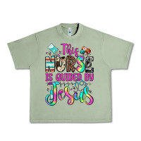 Oil Green this nurse is guided by jesus Urban Heavy Tee - JahusDesignShop