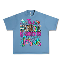 Pebble Blue this nurse is guided by jesus Urban Heavy Tee - JahusDesignShop