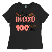 Black i have bugged my teacher for 100 days Ladies Tee - MaliasSmallBusiness