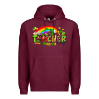 Burgundy St. Patrick's Day Teacher Premium Hoodie - OliviaCreatesArt