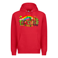 Red St. Patrick's Day Teacher Premium Hoodie - OliviaCreatesArt