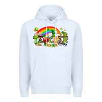 White St. Patrick's Day Teacher Premium Hoodie - OliviaCreatesArt