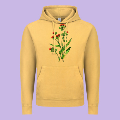 Tassel Flower Illustrations Vintage Hoodie Designed By Lillyallendesigns