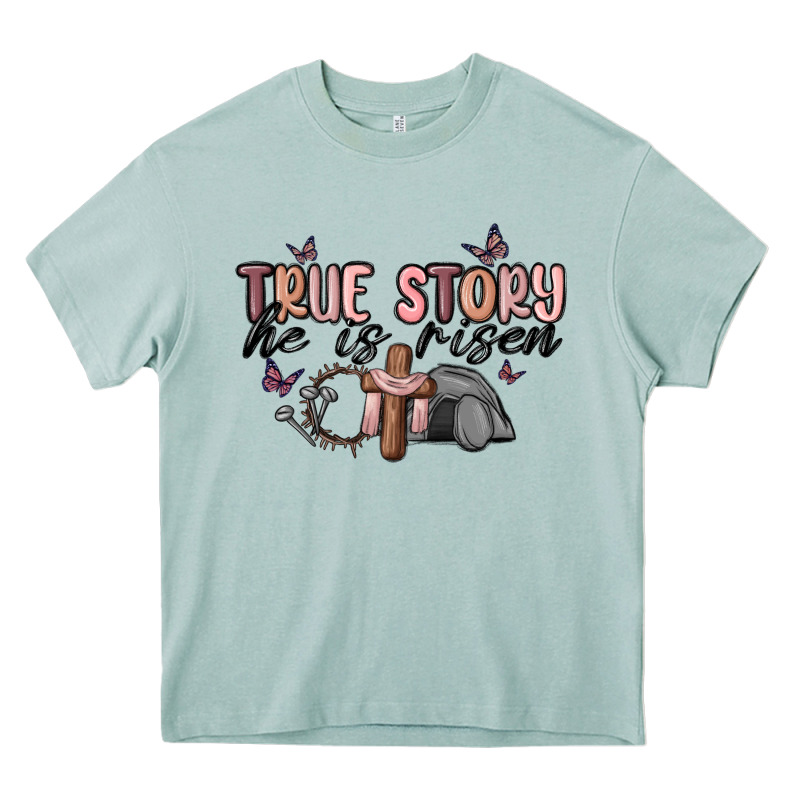 True Story He Is Risen Heavy Core Tee by MaliasSmallBusiness | Teevron