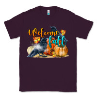 Plum Welcome Fall With Crow Classic Tee - LillyAllenDesigns