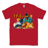 Red Welcome Fall With Crow Classic Tee - LillyAllenDesigns