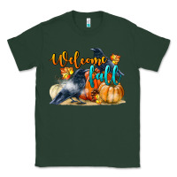 Sports Green Welcome Fall With Crow Classic Tee - LillyAllenDesigns