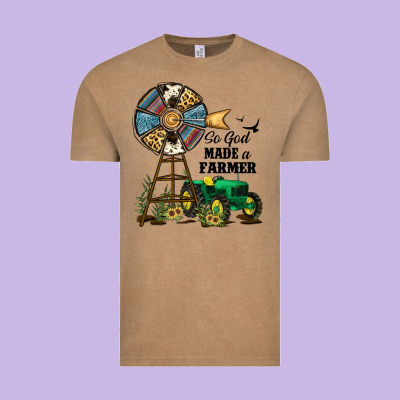 So God Made A Farmer Vintage Tee Designed By Jahusdesignshop