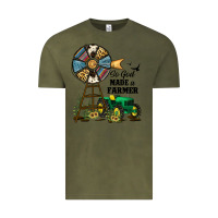Vintage Olive So God Made a Farmer Vintage Tee - JahusDesignShop