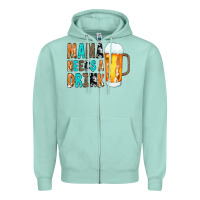 Seafoam Mama Needs a Drink Zipper Hoodie - CowCowDesign