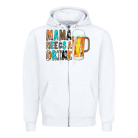White Mama Needs a Drink Zipper Hoodie - CowCowDesign
