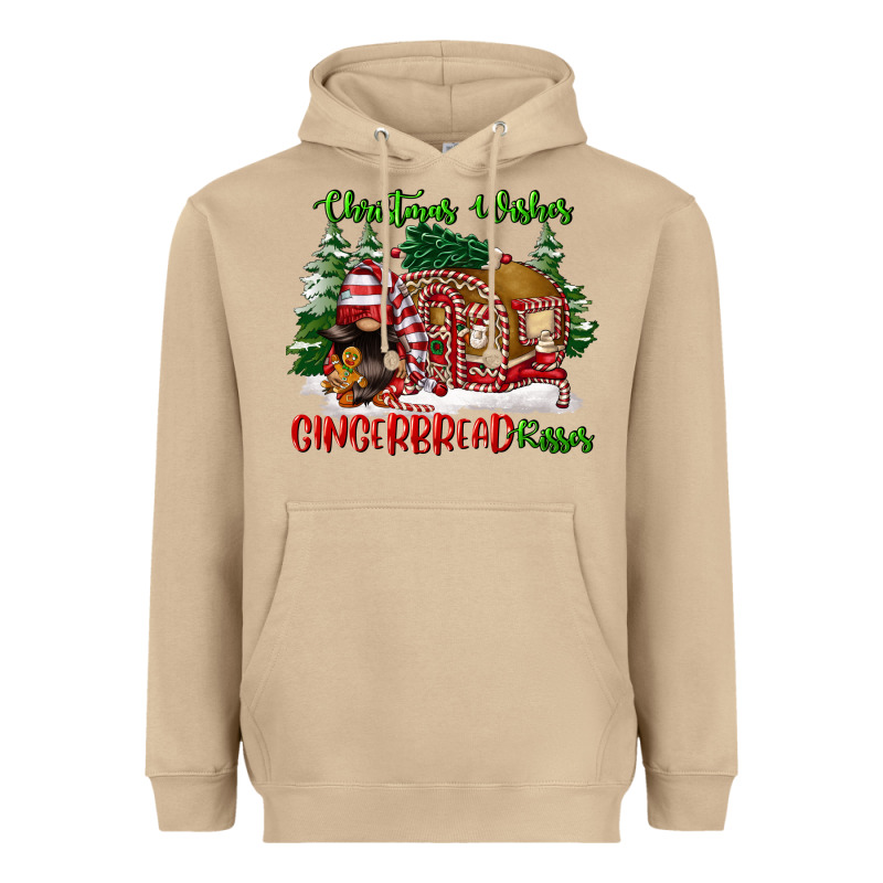 Christmas Wishes Gingerbread Kisses Heavyweight Hoodie by FaDigitalArtStudio | Teevron