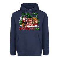 Navy christmas wishes gingerbread kisses Heavyweight Hoodie - FaDigitalArtStudio