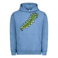 Pigment Pebble Blue Papilio Machaon Caterpillar Urban Hoodie - LillyAllenDesigns