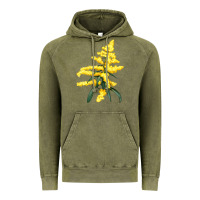 Vintage Olive Botanical Goldenrod Illustrations Vintage Hoodie - LillyAllenDesigns