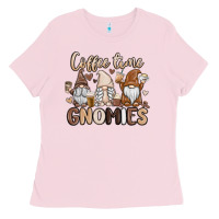 Bubblegum Pink coffee time gnomies Ladies Tee - MaliasSmallBusiness