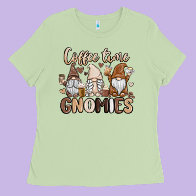 Coffee Time Gnomies Ladies Tee Designed By Maliassmallbusiness
