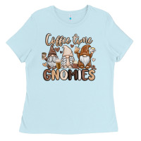 Baby Blue coffee time gnomies Ladies Tee - MaliasSmallBusiness