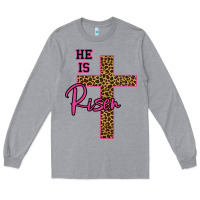 Heather Grey He Is Risen Leopard Long Sleeve Tee - Bettercallsaul