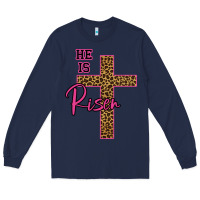 Navy He Is Risen Leopard Long Sleeve Tee - Bettercallsaul