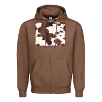 Chestnut Brown Cowhide Background Zipper Hoodie - CowCowDesign