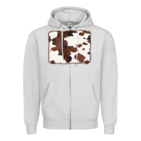 Dove Grey Brown Cowhide Background Zipper Hoodie - CowCowDesign