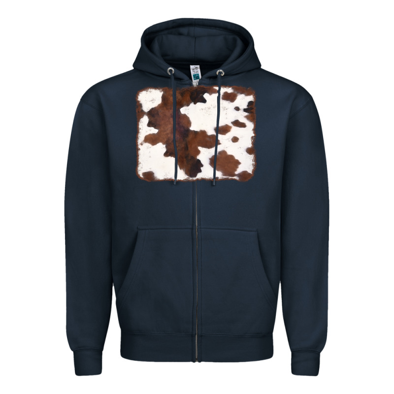 Brown Cowhide Background Zipper Hoodie by CowCowDesign | Teevron