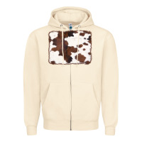 Sandshell Brown Cowhide Background Zipper Hoodie - CowCowDesign