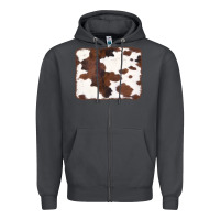 Smoke Brown Cowhide Background Zipper Hoodie - CowCowDesign
