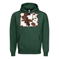Sports Green Brown Cowhide Background Zipper Hoodie - CowCowDesign