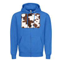 True Royal Brown Cowhide Background Zipper Hoodie - CowCowDesign