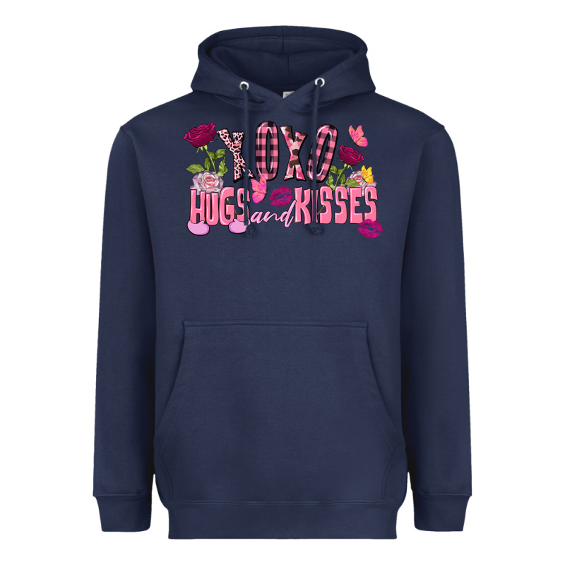 Xoxo Hugs And Kisses Valentine's Day Heavyweight Hoodie by FaDigitalArtStudio | Teevron