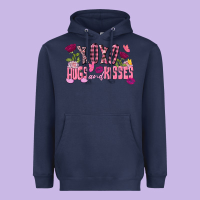 Xoxo Hugs And Kisses Valentine's Day Heavyweight Hoodie Designed By Fadigitalartstudio