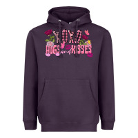 Plum Xoxo Hugs And Kisses Valentine's Day Heavyweight Hoodie - FaDigitalArtStudio