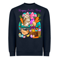 Navy Happy Easter Day truck Heavyweight Sweatshirt - HowdyJamesFarm