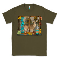 Army Green White Tailed Buck Fall Classic Tee - LillyAllenDesigns